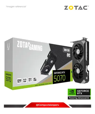 ZOTAC NVIDIA GEFORCE RTX 5070 12GB TWIN EDGE OC 12GB GDDR7 192BIT PCIE CUDA 6144 HDMI DP ZT-B50700H-10A