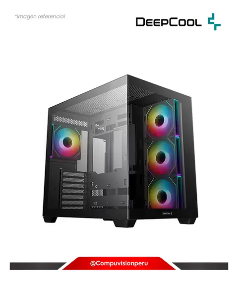 DEEPCOOL CG530U 4F ARGB BLACK S/FUENTE VIDRIO TEMPLADO CURVO ATX R-CG530U-BKAGA4-G, CASE