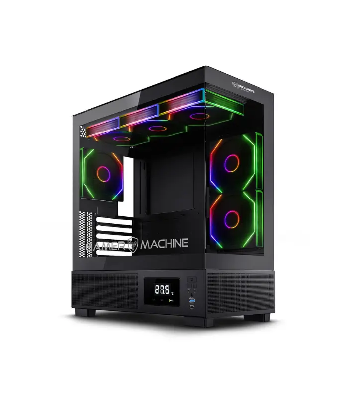 MIC MICRONICS VULKANO GF1001 ARGB SIN FUENTE VIDRIO TEMPLADO MID TOWER