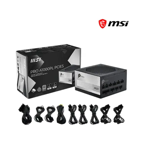 MSI PRO-A1000PL 1000W PLATINIUM, FULL MODULAR, PCIE5
