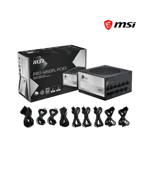 MSI PRO-A850PL 850W PLATINUM, FULL MODULAR, PCIE5