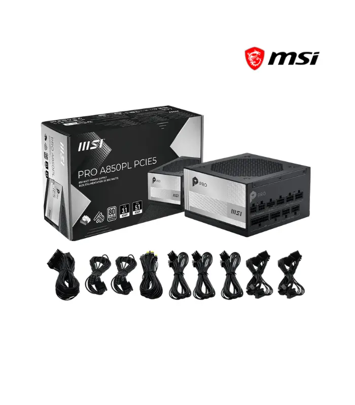 MSI PRO-A850PL 850W PLATINUM, FULL MODULAR, PCIE5