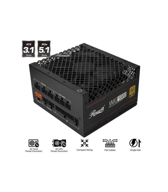 ROSEWILL VMG 1000W 80+ GOLD, ATX 3.0 Y 3.1, PCIe 5.1