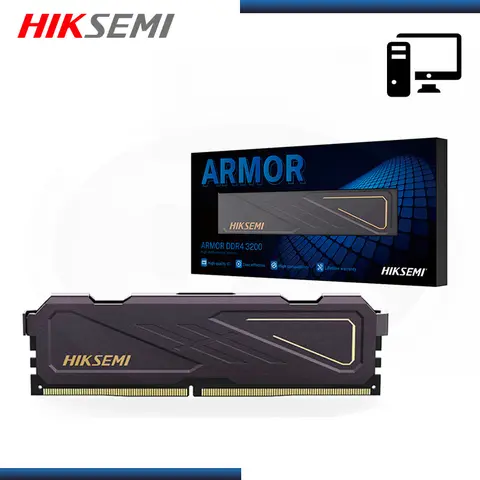 HIKSEMI 8GB DDR4 HIKSEMI ARMOR CON DISIPADOR BUS 3600MHZ (PN:HSC408U36Z2- 8GB)