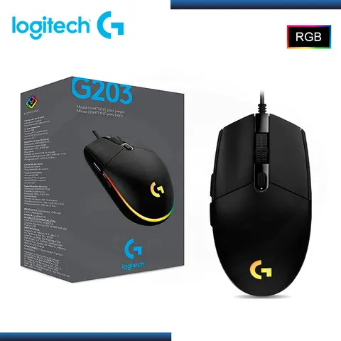 LOGITECH G G203 LIGHTSYNC RGB 8000 DPI BLACK USB (PN:910-005790)