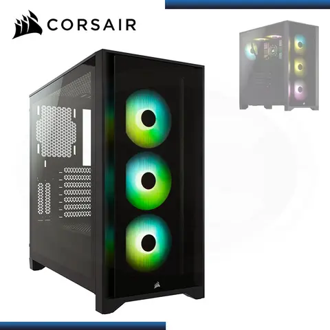 CORSAIR ICUE 4000X RGB BLACK SIN FUENTE VIDRIO TEMPLADO USB 3.1/USB 3.0 (PN:CC-9011204-WW)