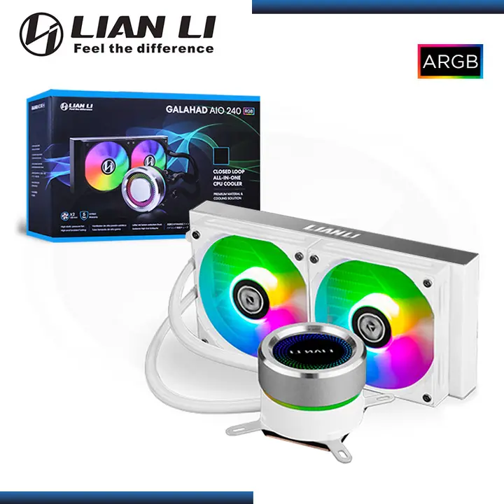 LIAN LI GALAHAD AIO 240 ARGB WHITE SISTEMA REFRIGERACION LIQUIDO INTEL/AMD (PN:GA-240A WHITE)
