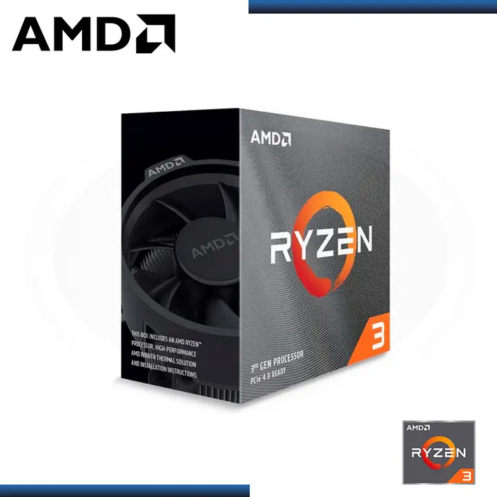 AMD RYZEN 3 3100 3.60GHz/3.90GHz 18MB 4 CORE AM4 (PN:100-1000000284BOX)