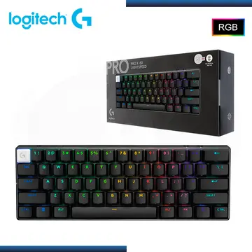 LOGITECH G PRO X 60 BLACK LIGHTSPEED RGB TÁCTIL CONEXIÓN WIRELESS/BLUETOOTH/WIRED USB-C (PN:920-011902)