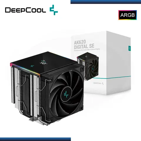 DEEPCOOL AK620 DIGITAL SE TIRA LED ARGB BLACK REFRIGERACION AIRE AMD/INTEL (PN:R-AK620-BKADMN-GJD)