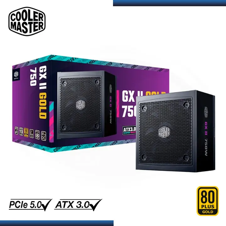 COOLER MASTER FUENTE COOLER MASTER GX II 750W 80 PLUS GOLD FULL MODULAR (PN:MPX-7503-AFAG-2BUS)