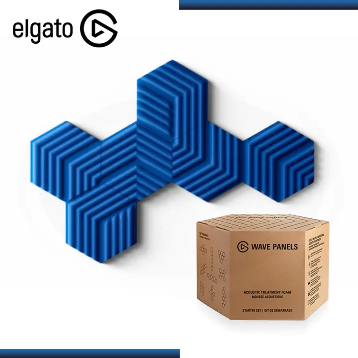Panel Acustico de Espuma Elgato Wave Blue 6 Unidades