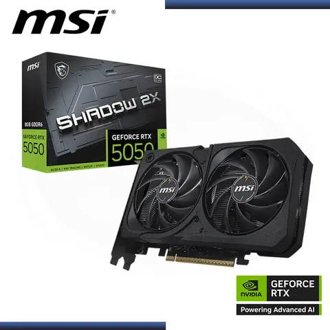MSI GEFORCE RTX 5050 8GB GDDR6 128BITS SHADOW 2X OC (PN:RTX 5050 8G SHADOW 2X 0C)