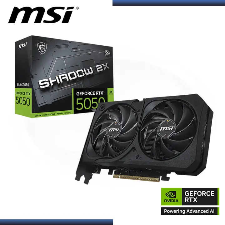 MSI GEFORCE RTX 5050 8GB GDDR6 128BITS SHADOW 2X OC (PN:RTX 5050 8G SHADOW 2X 0C)