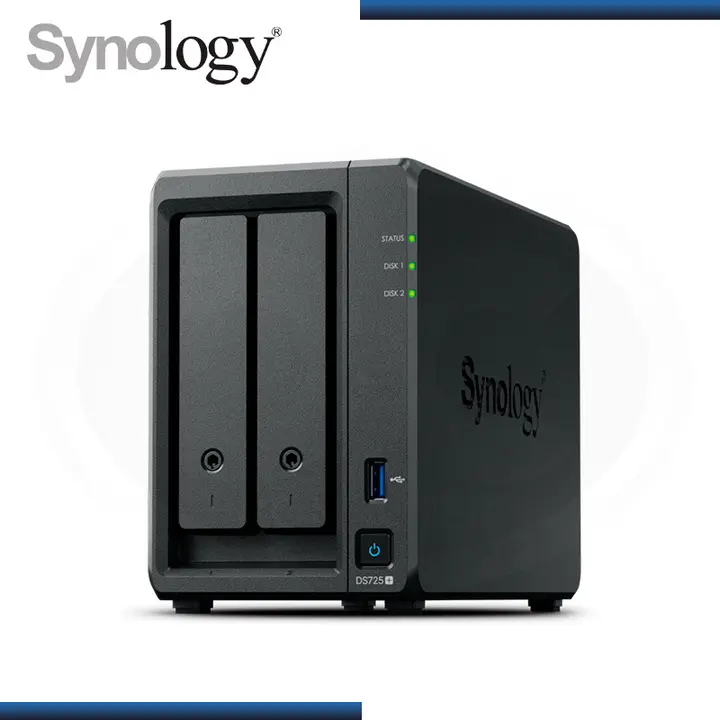 ALMACENAMIENTO NAS SYNOLOGY DISKSTATION DS725+ AMD RYZEN R1600/2 BAHIAS/MEMORIA 4GB RAM DDR4 SODIMM (AMPLIABLE HASTA 32GB)