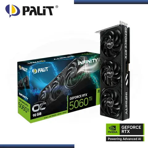 PALIT GEFORCE RTX 5060Ti 16GB GDDR7 128BITS INFINITY 3C OC (PN:NE7506TS19T1-GB2061S)