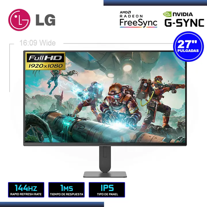 LG 27" LG ULTRAGEAR G4 27G414B-B 1920x1080 HDMI DP 1MS/144HZ/AMD RADEON FREESYNC/COMPATIBLE NVIDIA G-SYNC