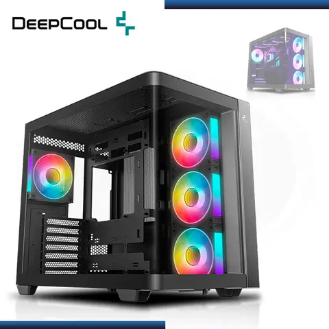 DEEPCOOL CG530U 4F ARGB BLACK SIN FUENTE VIDRIO TEMPLADO CURVO USB 3.0/USB TIPO-C