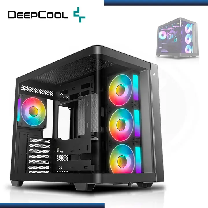 DEEPCOOL CG530U 4F ARGB BLACK SIN FUENTE VIDRIO TEMPLADO CURVO USB 3.0/USB TIPO-C