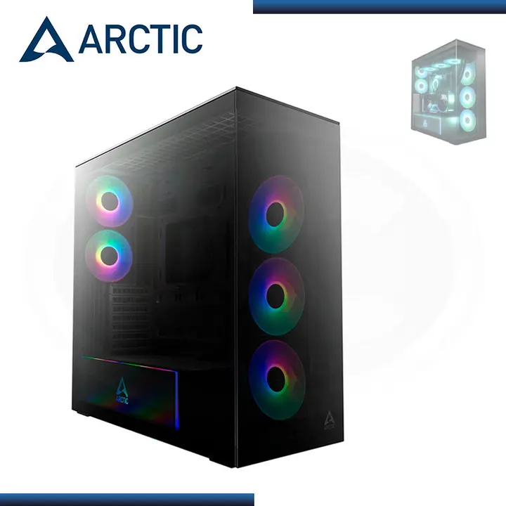 ARCTIC XTENDER BLACK ARGB SIN FUENTE VIDRIO TEMPLADO USB 3.0/USB TIPO-C (PN:ACPCC00015A)
