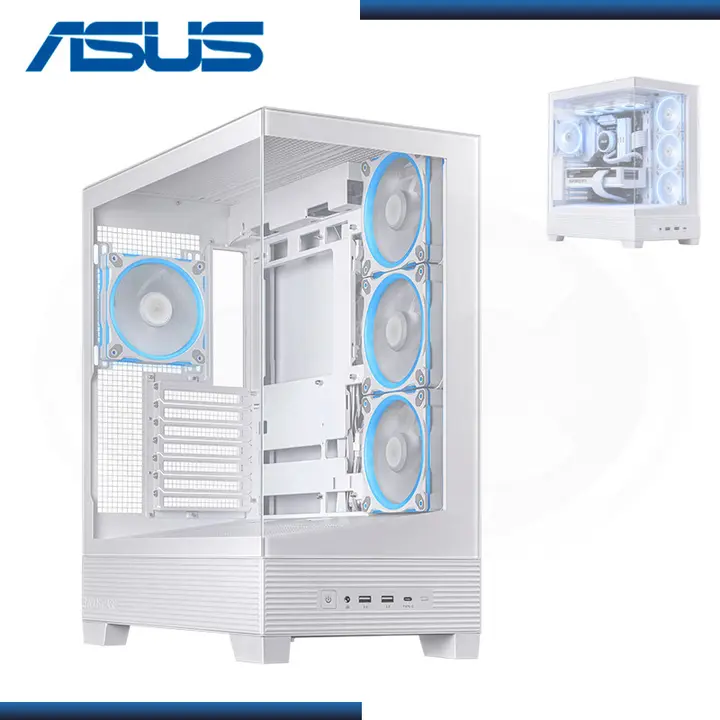 ASUS A31 PLUS ARGB WHITE SIN FUENTE VIDRIO TEMPLADO USB 3.2 (PN:A31 PLUS/WT/TG/ARGB)