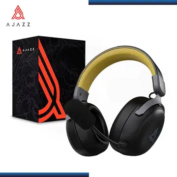 AJAZZ AHM08 MAX BLACK GREY YELLOW CON MICROFONO CONEXIÓN JACK 3.5MM/BLUETOOTH/WIRELESS