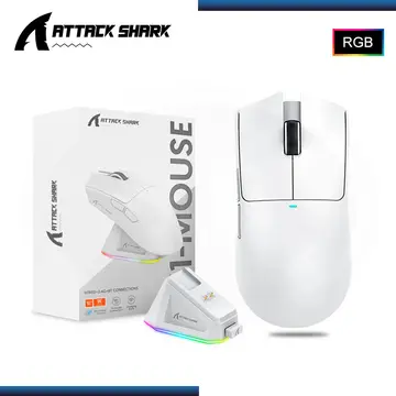 ATTACK SHARK X11 WHITE RGB 22,000 DPI CONEXIÓN WIRED USB-C/BLUETOOTH/WIRELESS