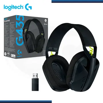 LOGITECH G G435 LIGHTSPEED WIRELESS BLACK CON MICROFONO (PN:981-001049)