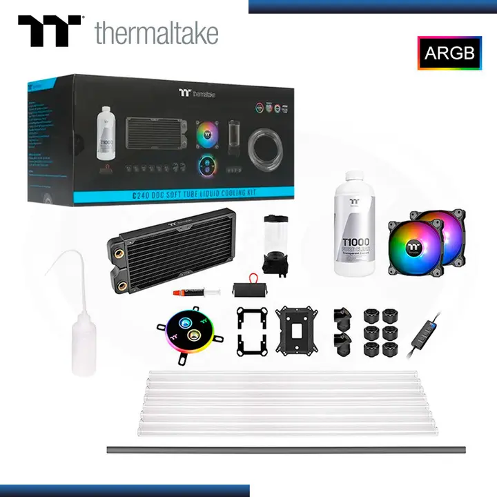 THERMALTAKE KIT THERMALTAKE PACIFIC C240 ARGB REFRIGERACION LIQUIDO AMD/INTEL (PN:CL-W242-CU12SW-A)