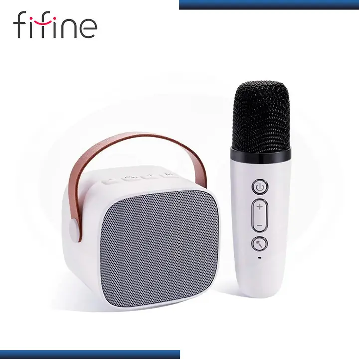 MIC Microfono Fifine Amplising E1 White Inalambrico Karaoke USB