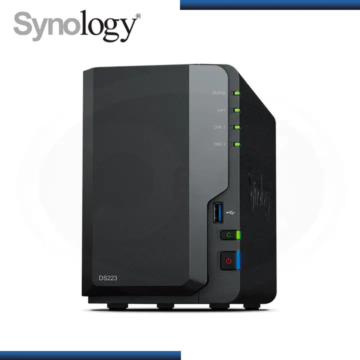 ALMACENAMIENTO NAS SYNOLOGY DISKSTATION DS223 REALTEK RTD1619B /2 BAHIAS/2GB RAM (PN:DS223)