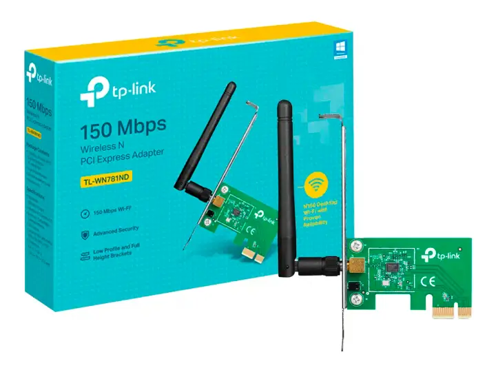 ADAPTADOR PCI EXPRESS INALAMBRICO TP-LINK 150 MBPS (TL-WN781ND)
