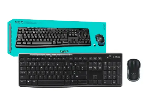 LOGITECH COMBO 2 EN UNO LOGITECH INALAMBRICO MK270 (920-004432) TECLADO, MOUSE, 1000 DPI, NEGRO