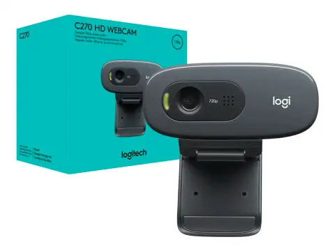 LOGITECH CAMARA WEB LOGITECH C270 HD (960-000694) HD 720P / 30 FPS, MICRÓFONO INCORPORADO, NEGRO