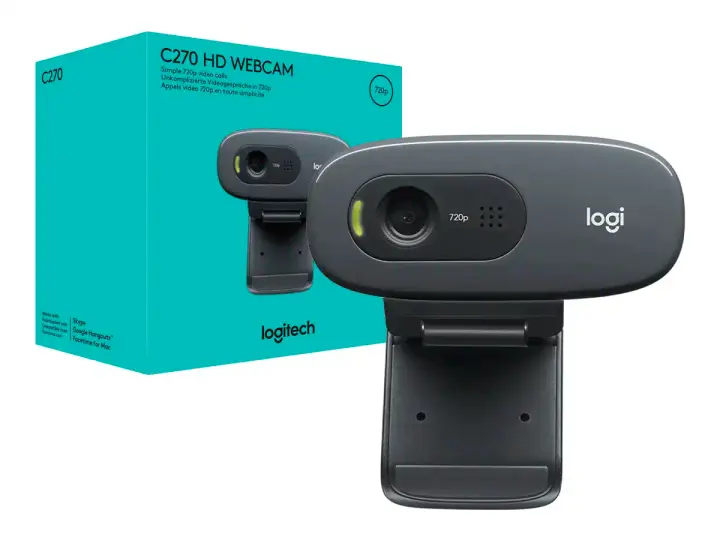 LOGITECH CAMARA WEB LOGITECH C270 HD (960-000694) HD 720P / 30 FPS, MICRÓFONO INCORPORADO, NEGRO