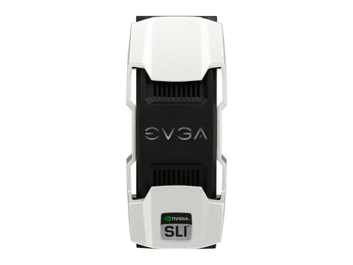 EVGA BRIDGE PUENTE VIAS CORTAS SLI V2, CONECTA 2 GPU, LOGOTIPO EVGA ILUMINADO, CUBIERTA DE ALUMINIO, COLOR GRIS / NEGRO (100-2W-0024-LR)