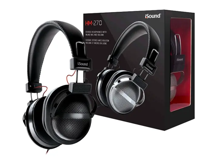 ISOUND HM-270 (MN0-04 032617) CON MICROFONO, NEGRO C/ PLATA