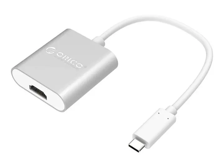 ADAPTADOR DE PUERTO TYPE C MACHO -- A -- PUERTO HDMI HEMBRA, ORICO, COLOR BLANCO (HDMI RCH-SV-PRO)