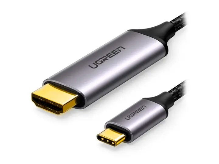 CABLE DE PUERTO USB TIPO C MACHO -- A -- PUERTO HDMI MACHO, UGREEN, ADMITE AUDIO COMPRIMIDO DE 8 CANALES, CABLE 2 METROS, (6957303855711)