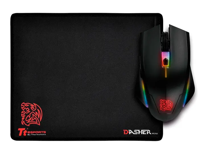 THERMALTAKE PAD MOUSE + MOUSE THERMALTAKE TALON ELITE GAMING (MO-TER-WDOTBK-01) HASTA 400 DPI, RGB