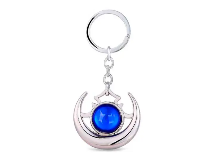 LLAVERO DOTA SHADOW AMULET, COLGANTE COLOR PLATA CON ESFERA ZUL INCRUSTADA, 2 MOD ( SHADOW AMULET )