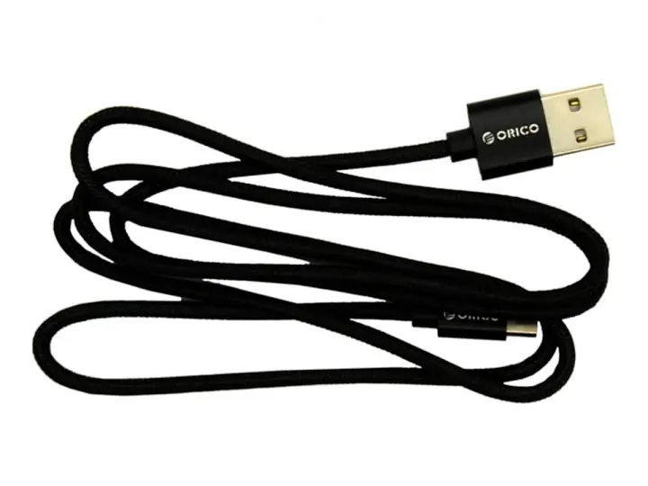 CABLE DE PUERTO USB MACHO -- A -- PUERTO MICRO USB, ORICO, MATERIAL NYLON, CABLE DE 1 METRO, COLOR NEGRO (N301-10-BK)