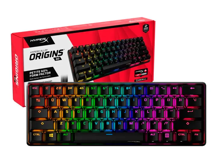 HYPERX GAMER HYPERX ALLOY ORIGINS 60 (HX-KB7RDX-US) MECANICO, SWITCH RED, 60%