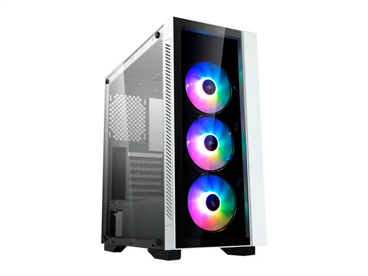 DEEPCOOL MATREXX 55 V3 WH 3F S/FUENTE (DP-ATX-MATREXX55V3-AR-WH-3F) PANELES DE VIDRIO, 3 VENTILADORES, LED ARGB, BLANCO