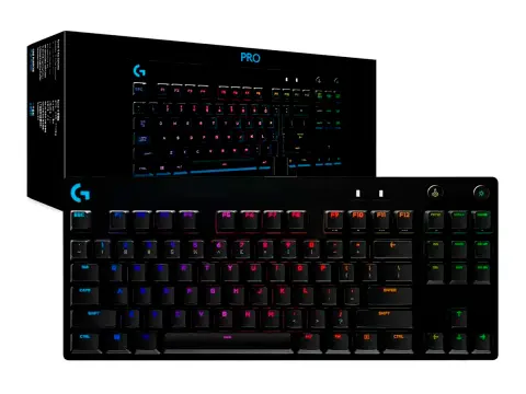 LOGITECH GAMER LOGITECH G PRO (920-009388) MECANICO, SWITCH BLUE, LED RGB, NEGRO