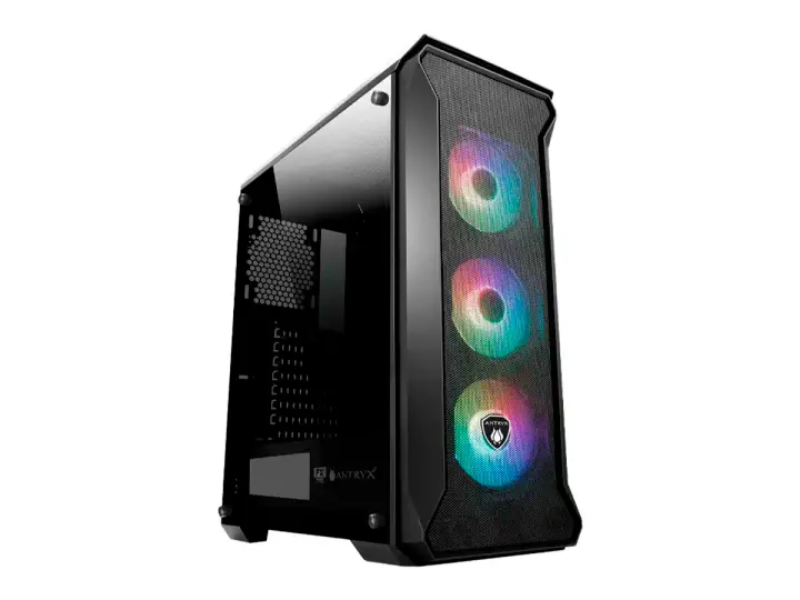 ANTRYX SENTRY SE S/FUENTE (AC-FX260SEK-T3DR) PANEL DE VIDRIO, 3 VENTILADORES, LED ARGB, NEGRO
