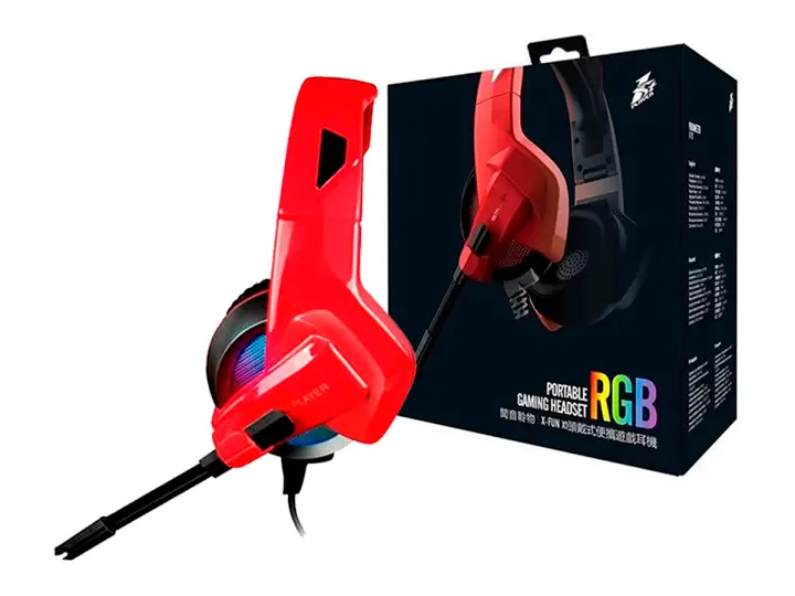 1ST PLAYER 1STPLAYER PORTABLE GAMING (X-FUN X1) CON MICROFONO, INTERFAZ USB, RGB, COLOR ROJO