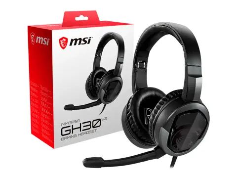 MSI IMMERSE GH30 V2 GAMING (GH30 V2) CON MICROFONO, INTERFAZ JACK 3.5 MM, NEGRO