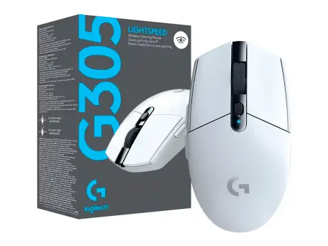 LOGITECH INALAMBRICO LOGITECH G305 LIGTHSPEED GAMING (910-005289) HASTA 12.000 DPI, 6 BOTONES, RECEPTOR USB, BLANCO
