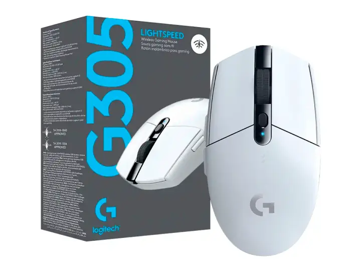 LOGITECH INALAMBRICO LOGITECH G305 LIGTHSPEED GAMING (910-005289) HASTA 12.000 DPI, 6 BOTONES, RECEPTOR USB, BLANCO